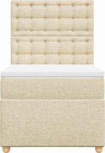 vidaXL Łóżko kontynentalne z materacem, kremowe, tkanina, 80x200 cm 6