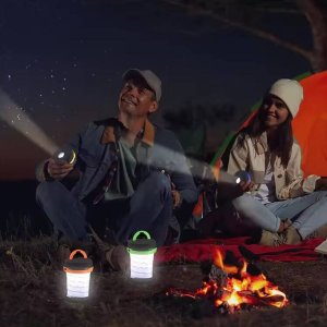 Aptel LAMPA Kempingowa składana LED 5W zimna biel 13x8,5cm czarno-zielona ZD128 6