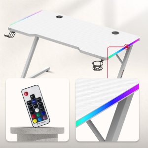Biurko Huzaro Hero 2.5 RGB Białe 120 cmx60 cm 3