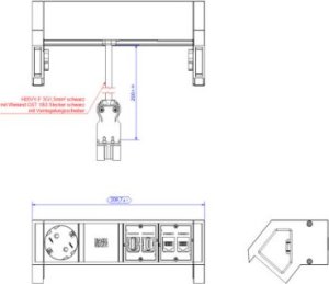 Bachmann BACHMANN DESK2 1xCEE7/3 1xHDMI 2xCAT6A 1