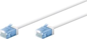 Goobay Ultra-elastyczny CAT 6A kabel krosowy, slim, U/UTP, biały - Długość kabla 7.5 m 1