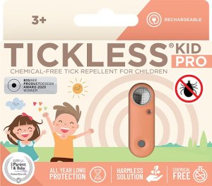 Tickless Tickless Kid PRO z opcją ładowania Ultradźwiękowa ochrona przed kleszczami - Hot Peach 1