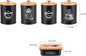 Elitehoff Zestaw 4 Pojemników Kuchennych I Maselniczka E-6055 3