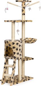 ModernHome Drapak dla kota domek drzewo legowisko 138cm xl Odciski Łapek 2