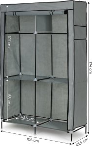 ModernHome Szafa tekstylna duża materiałowa garderoba z półkami na ubrania i buty 9