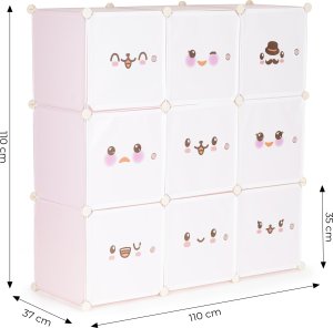 ModernHome Szafka regał dla dzieci modułowa 9 półek dziecięca 6