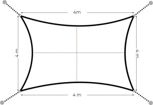 ModernHome Kwadratowy żagiel przeciwsłoneczny 4x4m daszek wodoodporny ModernHome - szary 8