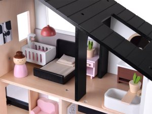 Jokomisiada Drewniany domek dla lalek Loft z lalkami (ZA5073) 12