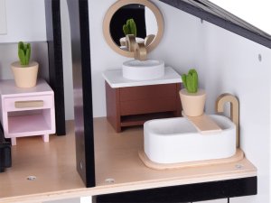 Jokomisiada Drewniany domek dla lalek Loft z lalkami (ZA5073) 14