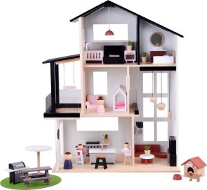 Jokomisiada Drewniany domek dla lalek Loft z lalkami (ZA5073) 3