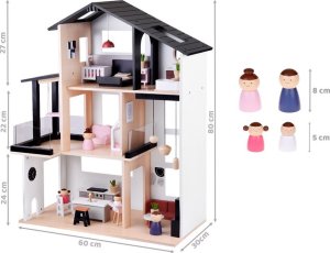 Jokomisiada Drewniany domek dla lalek Loft z lalkami (ZA5073) 5