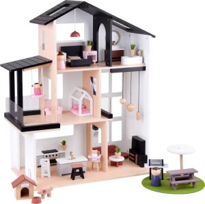 Jokomisiada Drewniany domek dla lalek Loft z lalkami (ZA5073) 6