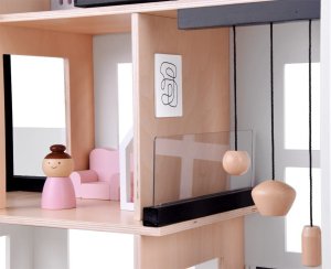 Jokomisiada Drewniany domek dla lalek Loft z lalkami (ZA5073) 10
