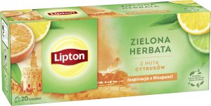 Lipton Herbata LIPTON zielona, z nutą cytrusów, 20 torebek 2