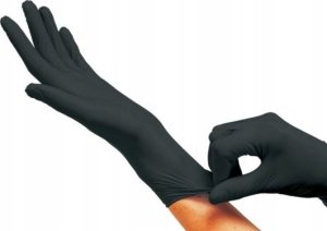Rękawice nitrylowe bezpudrowe MAXTER, 100 szt., rozmiar XS, czarne 3