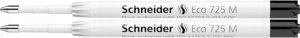 Schneider Wkład eco* 725 do długopisu SCHNEIDER, M, 2 szt., blister, czarny 2