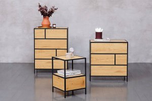 Signal Szafka GEO S dąb/czarny loftowa 2