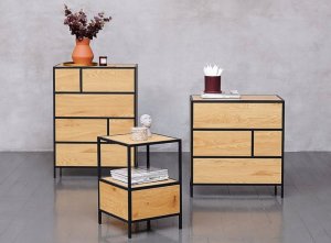 Signal Szafka GEO S dąb/czarny loftowa 8