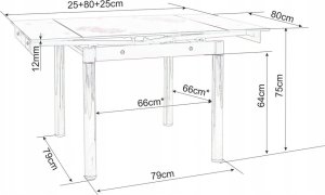 Signal Stół rozkładany GD-082 80x80 (131) dąb/czarny 8