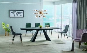 Signal Stół SALVADORE MELTED GLASS czarny/czarny mat (160-240)x90 3