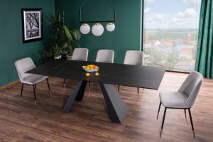 Signal Stół SALVADORE MELTED GLASS czarny/czarny mat (160-240)x90 10