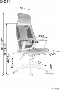 Krzesło biurowe Signal Fotel biurowy obrotowy Q-095 czarny/szary 6