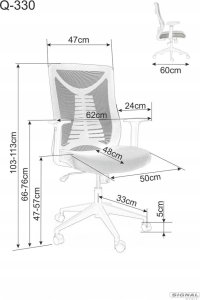 Krzesło biurowe Signal Fotel biurowy obrotowy Q-330 czarny 8