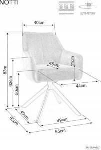 Signal Krzesło obrotowe do salonu NOTTI Brego jasno beżowe Signal 13