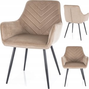 Signal Krzesło tapicerowane FIG VELVET beżowe 4