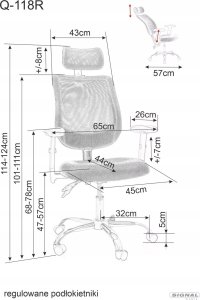 Krzesło biurowe Signal FOTEL OBROTOWY Q-118R CZARNY 5
