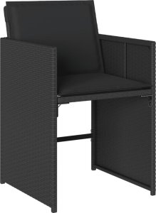 vidaXL vidaXL 11-cz. zestaw mebli do ogrodu, z poduszkami, czarny rattan PE 5