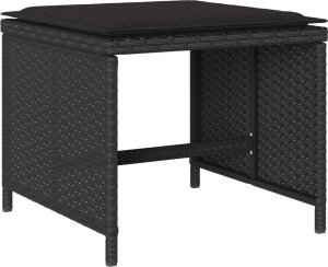 vidaXL vidaXL 11-cz. zestaw mebli do ogrodu, z poduszkami, czarny rattan PE 6