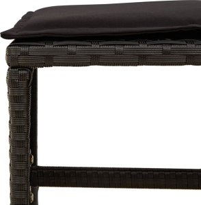 vidaXL vidaXL 11-cz. zestaw mebli do ogrodu, z poduszkami, czarny rattan PE 10