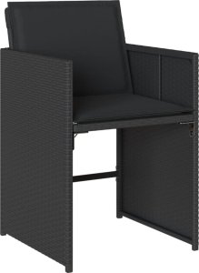 vidaXL vidaXL 9-cz. zestaw mebli ogrodowych z poduszkami, czarny, rattan PE 5