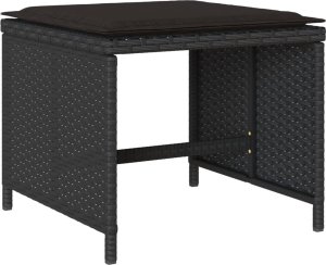 vidaXL vidaXL 9-cz. zestaw mebli ogrodowych z poduszkami, czarny, rattan PE 6
