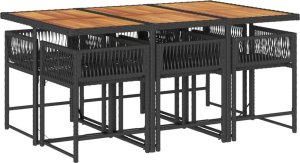 vidaXL vidaXL 7-cz. zestaw mebli ogrodowych z poduszkami, czarny, polirattan 3