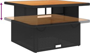 vidaXL vidaXL 2-cz. zestaw wypoczynkowy do ogrodu, poduszki, czarny rattan PE 5