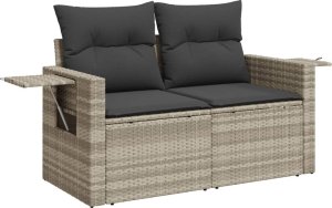 vidaXL vidaXL 11-cz. zestaw mebli ogrodowych z poduszkami, szary rattan PE 4