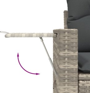 vidaXL vidaXL 11-cz. zestaw mebli ogrodowych z poduszkami, szary rattan PE 8