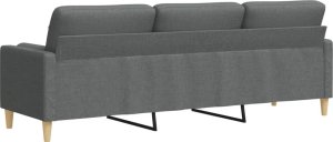vidaXL vidaXL 3-osobowa sofa z poduszkami, ciemnoszara, 210 cm, obita tkaniną 5