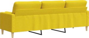 vidaXL vidaXL 3-osobowa sofa z poduszkami, jasnożółta, 210 cm, obita tkaniną 5
