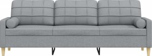 vidaXL vidaXL 3-osobowa sofa z poduszkami, jasnoszara, 210 cm, obita tkaniną 3