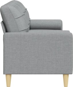 vidaXL vidaXL 3-osobowa sofa z poduszkami, jasnoszara, 210 cm, obita tkaniną 4