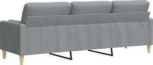 vidaXL vidaXL 3-osobowa sofa z poduszkami, jasnoszara, 210 cm, obita tkaniną 5