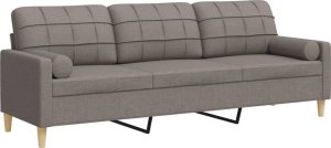 vidaXL vidaXL 3-osobowa sofa z poduszkami, taupe, 210 cm, obita tkaniną 2