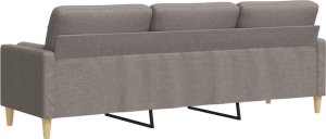 vidaXL vidaXL 3-osobowa sofa z poduszkami, taupe, 210 cm, obita tkaniną 5
