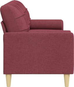 vidaXL vidaXL 3-osobowa sofa z poduszkami, winna czerwień, 210 cm, tkanina 4