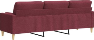 vidaXL vidaXL 3-osobowa sofa z poduszkami, winna czerwień, 210 cm, tkanina 5