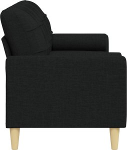 vidaXL vidaXL 3-osobowa sofa z poduszkami, czarna, 210 cm, obita tkaniną 4
