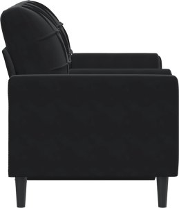 vidaXL vidaXL 2-osobowa sofa z poduszkami, czarna, 120 cm, aksamit 4